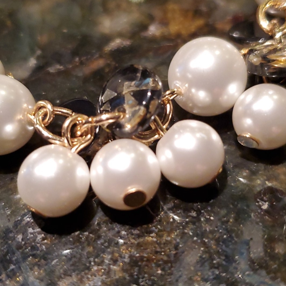 NWT Black and gold beads with pearls bolo bracelet - Picture 3 of 5